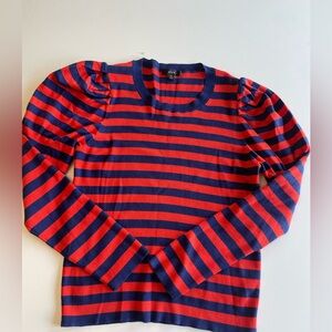 J. Crew Red and Blue Striped Sweater